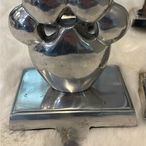 Silver Metal Paw Christmas Stocking Holder